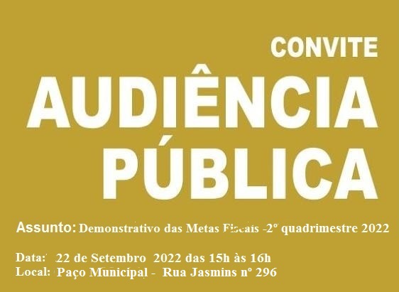 Convite Audiência Publica dia 22/09